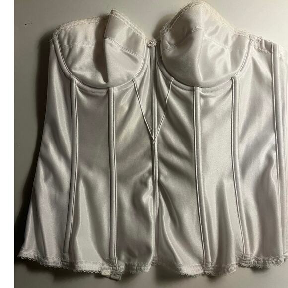 Dominique Women's Longline Corset Full Figure Bustier Bra #8950 White 36B - Picture 5 of 12